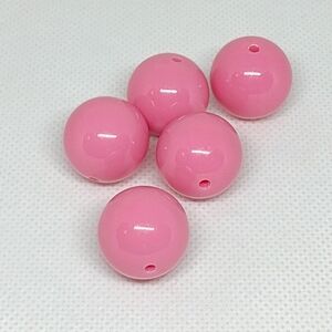 20mm Acrylic Bubblegum Pink Beads - 5 Pieces